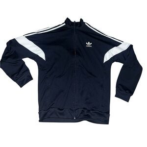 Adidas Yourh Full Zip Track Jacket | Navy w/ White Stripes | Size XL